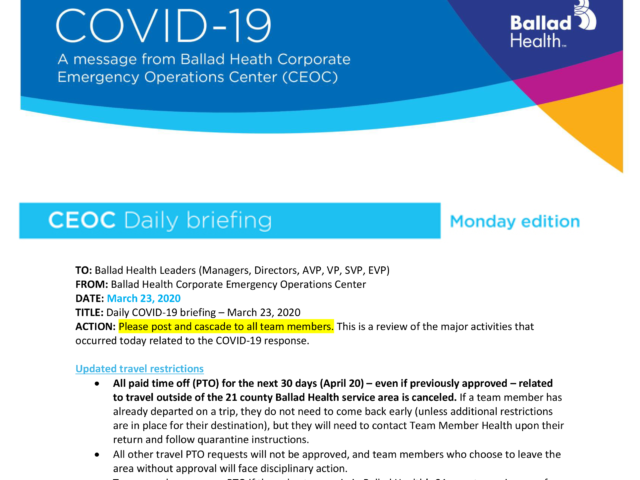Daily COVID-19 briefing (3-23): Updated travel restrictions; use of PPE; diagnostic studies