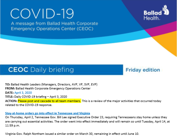 COVID-19 daily briefing (4-3): Stay-at-home orders in effect in Tennessee, Virginia through April 14