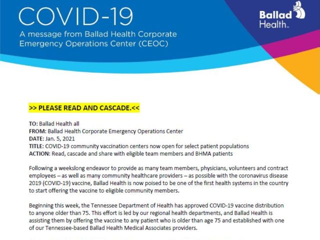 COVID-19 community vaccination centers now open for select patient populations