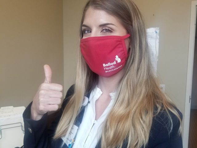 Be on the lookout for Ballad Health #vaccinated masks at your HR office