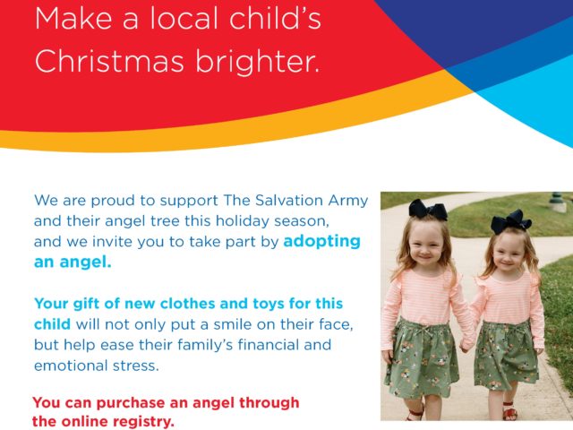 Sponsor an Angel: Make this holiday season special by giving through The Salvation Army’s Angel Tree program