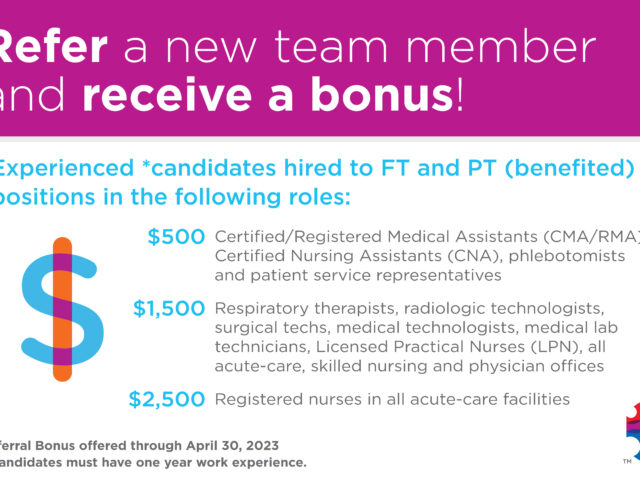Refer a new hire for certain positions with Ballad Health and receive a bonus!